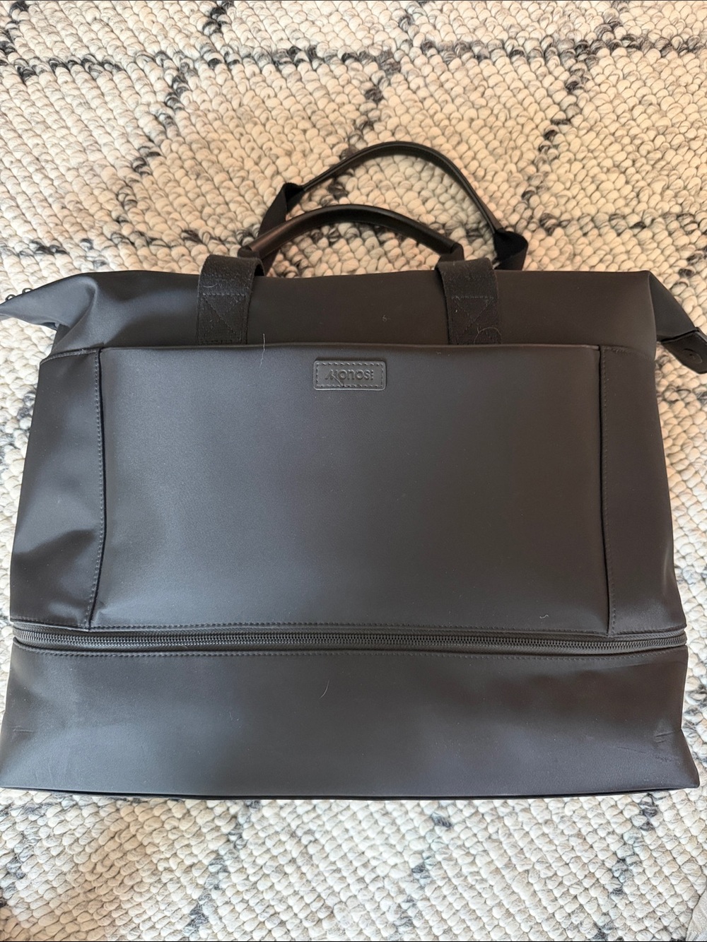 Monos Black Travel Tote Bag / Weekender